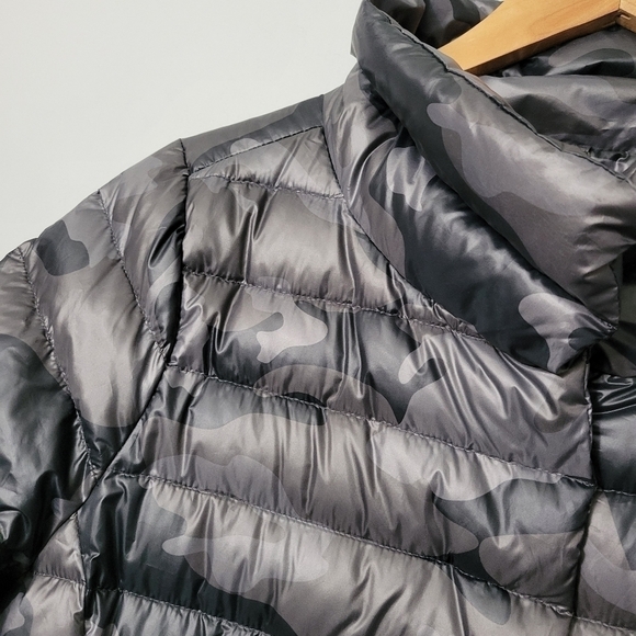 MyAnorak Black Camo Pattern Crop Sleeve Puffer Jacket - Picture 6 of 14